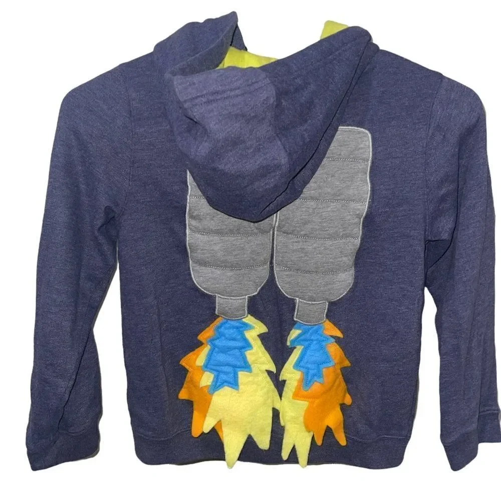 Lightning Bug Blue Hooded Jetpack Sweatshirt‎ - Kids Size 7